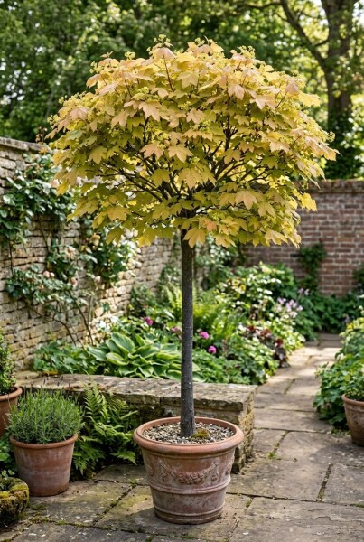 Acer pseudoplatanus 'Brilliantissimum' sur tige 120 cm C7,5