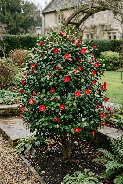 Camellia vernalis 'Yuletide' arbuste 200-225 cm C130