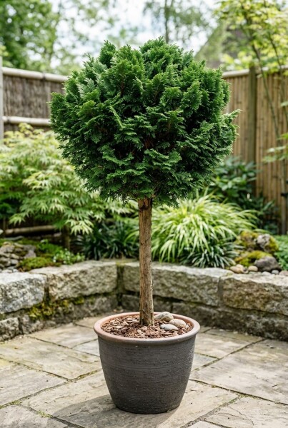 Chamaecyparis obtusa 'Nana Gracilis' sur tige 90 cm C18