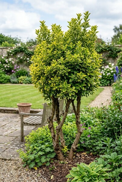 Euonymus japonicus 'Aureus' à plusieurs tiges 90-100 cm C45