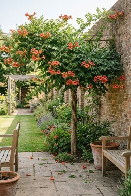 Campsis tagliabuana 'Fire Trumpet' demi-tige 80 cm C10