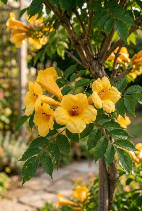 Campsis tagliabuana 'Gold Trumpet' demi-tige 80 cm C10