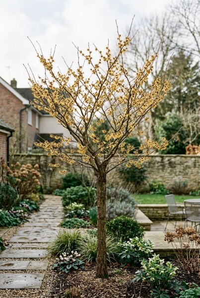 Hamamelis intermedia 'Arnold Promise' haute-tige circonférence du tronc 4-6 cm hauteur de tronc 180 cm C15