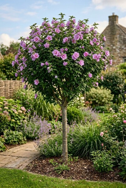 Hibiscus syriacus 'Ardens' demi-tige 90 cm de tige C10