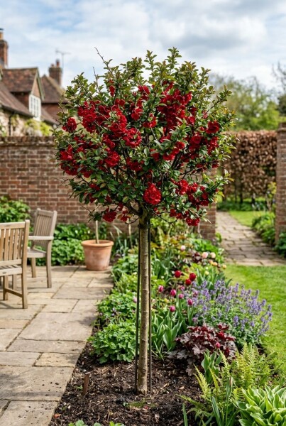 Chaenomeles superba 'Nicoline' tige sur 70 cm C2