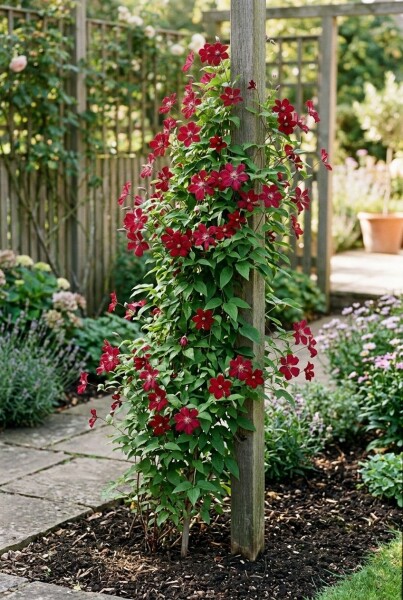 Clematis 'Madame Julia Correvon' sur tige 70 cm C2