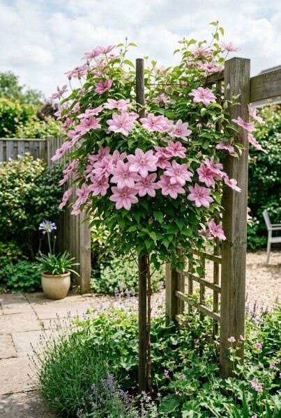 Clematis 'Margaret Hunt' tuteur 70 cm C2