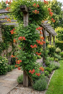 Campsis radicans 'Flamenco' Tuteur