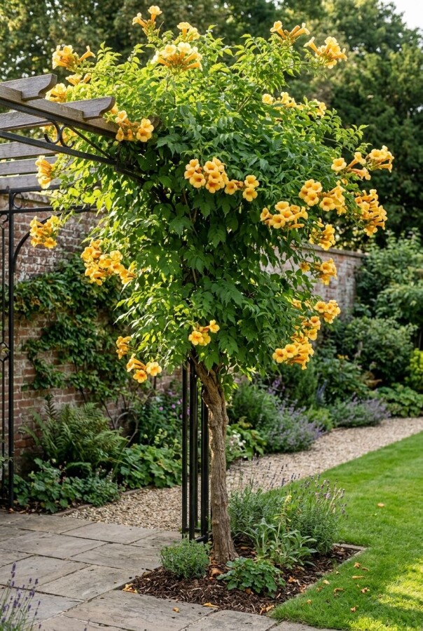 Campsis tagliabuana 'Gold Trumpet' Demi-tige