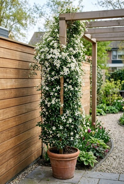 Clematis 'Early Sensation' Tuteur