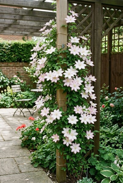 Clematis 'Gladys Picard' Tuteur