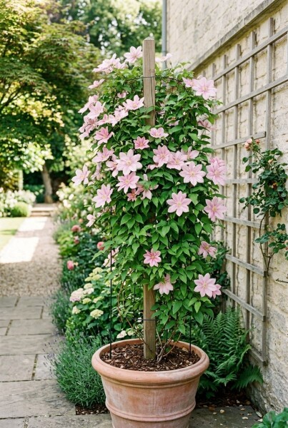 Clematis 'Hagley Hybrid' Tuteuré