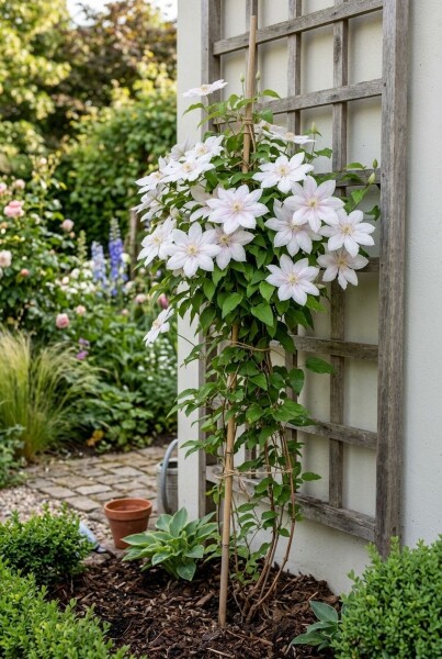 Clematis 'Jan Pawel II' Tuteuré