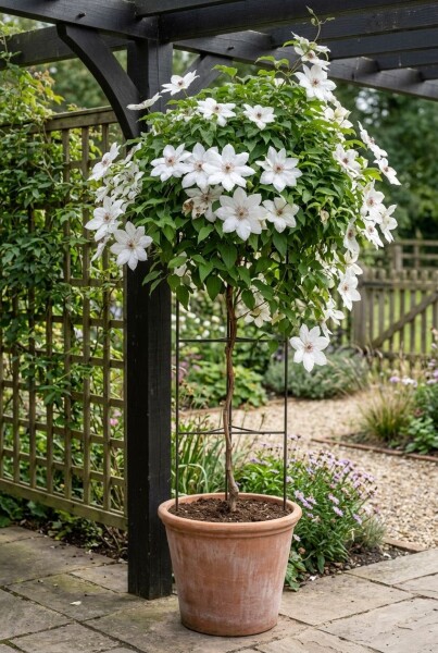 Clematis 'Miss Bateman' Tuteur