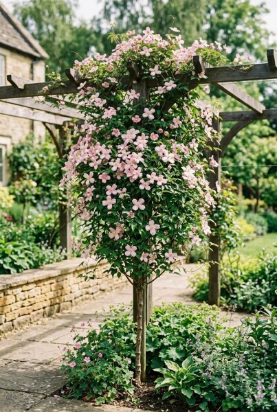 Clematis montana 'Tetrarose' Tige