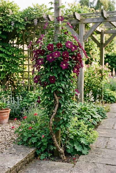 Clematis 'Warszawska Nike' Tuteur