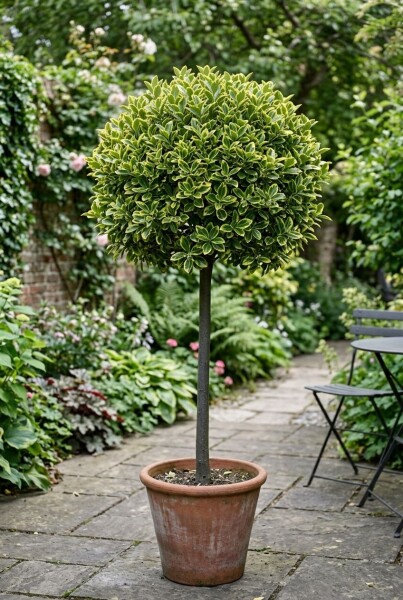 Euonymus japonicus 'Aureus' sur tige