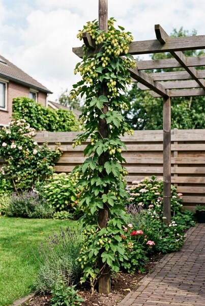 Humulus lupulus 'Golding' Tuteur