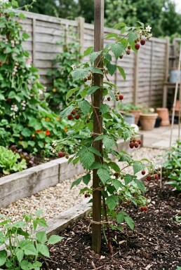Rubus idaeus 'Autumn Bliss' Tuteur