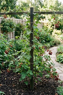 Rubus loganobaccus 'Loganberry' tuteuré
