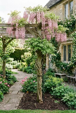 Wisteria floribunda 'Honbeni' sur tige